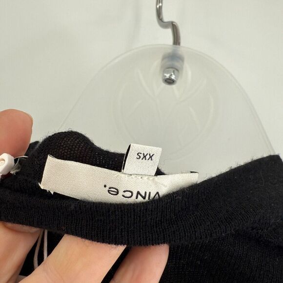 VINCE Elbow Sleeve Mock Neck Black Womens XXS 2XS Wool Cashmere Blend NWT See * - Picture 14 of 16